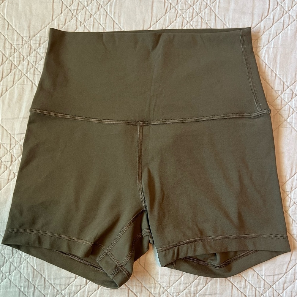 Lululemon Align High-Waisted Army Green Shorts, Size 0